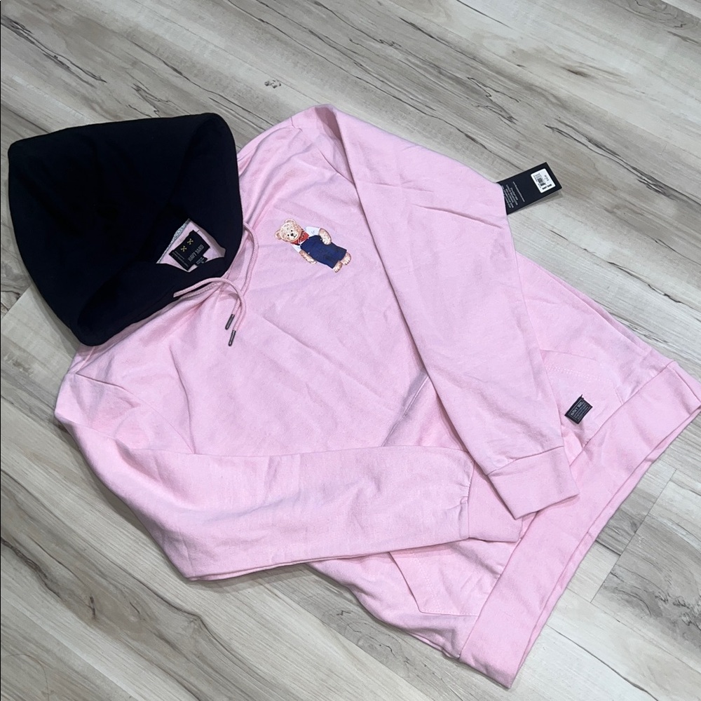 Navy Yard Pink Hoodie with Black Hood